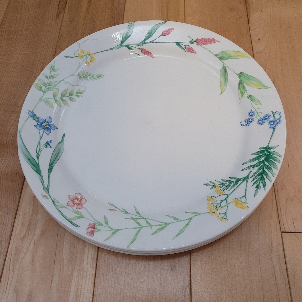 4 Corelle My Garden dinner plates